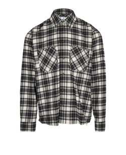 Off-White Check Shirt, Cotton, Black/White, Sz L, 3*