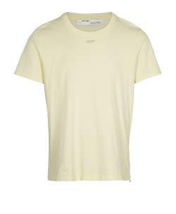 Off-White Diamonte T-shirt, Mens, Cotton, Yellow, Sz L, 2*