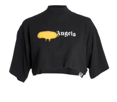 Palm Angels Sprayed-Logo Cropped Top, front view