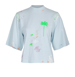 Palm Angels Paint Splatter Logo T-Shirt, Cotton, Multi, Sz S, 3*