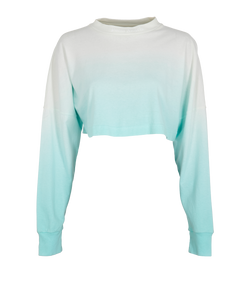 Palm Angels Gradient Over-Logo Cropped Top, Cotton, Blue, Sz L, 3*