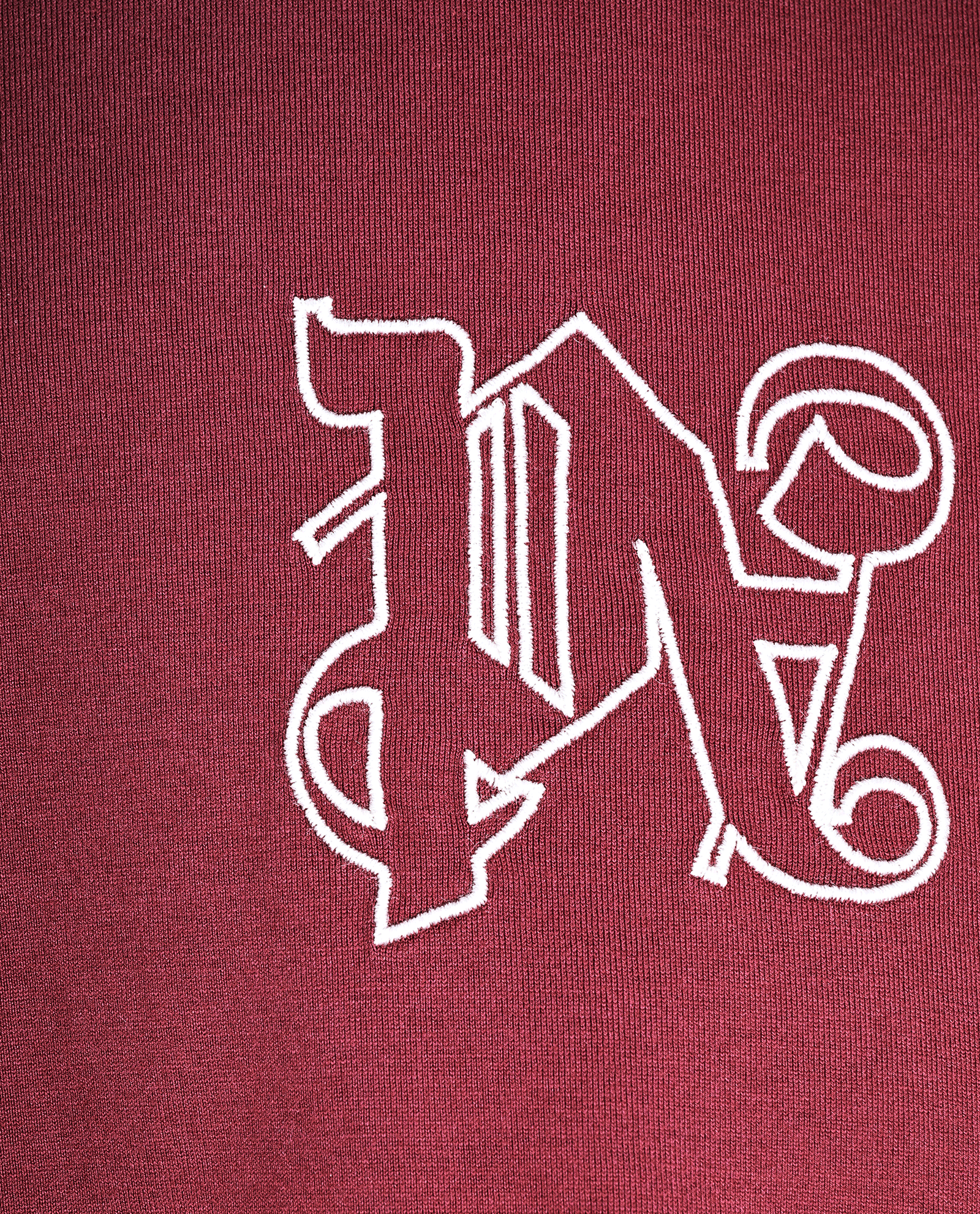 Palm Angels Embroidered T-Shirt, &pound;90, Clothing, Burgundy, Cotton, Other view