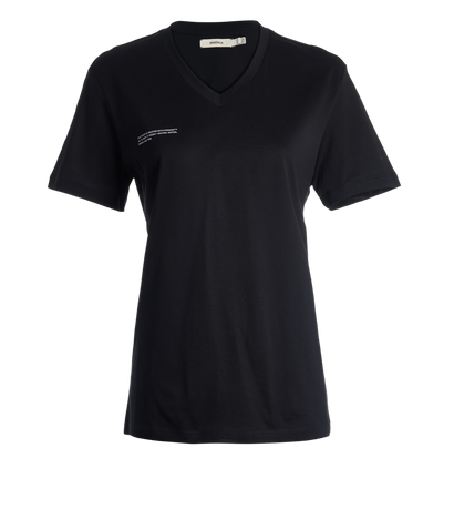 Pangaia V-neck T-shirt, &pound;40, Clothing, Black, Cotton, Front view