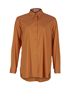 Philosophy Longline Drop-Hem Shirt, Cotton/Polyamide, Orange, UK10, SOLD A