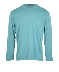 Loro Piana Long Sleeve T-Shirt, Mens, Cotton/Cashmere, Blue, Sz XXL, 2*
