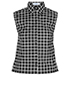 Prada Grid Printed Buttoned Sleeveless Top, front view