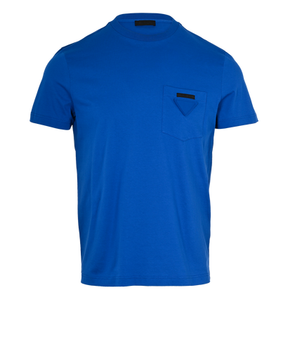 Prada Triangle Logo T-shirt, £150, Clothing, Blue, Cotton, Front view