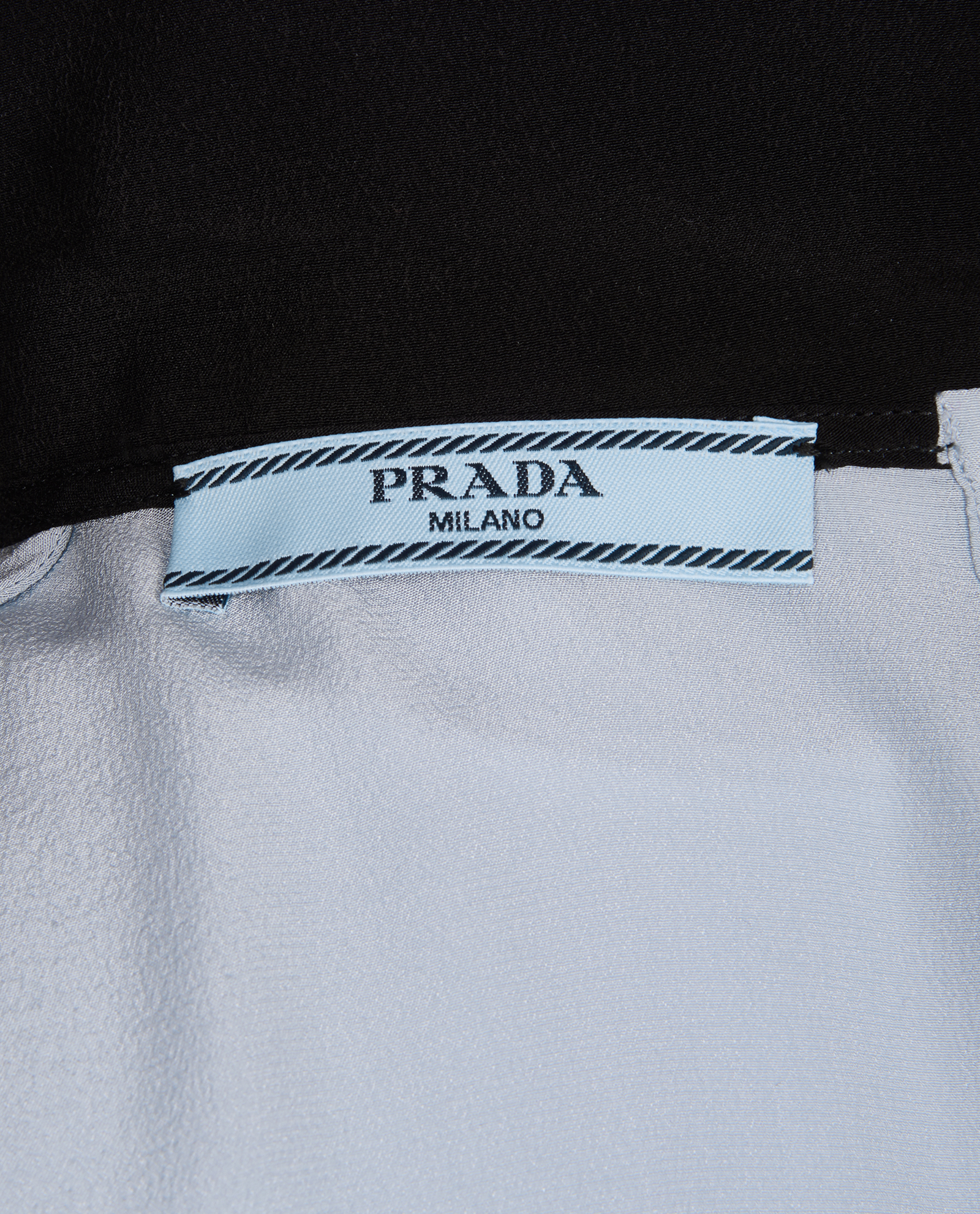 Prada Contrast Collar Long Sleeve Blouse, &pound;60, Clothing, Blue, Silk, Other view