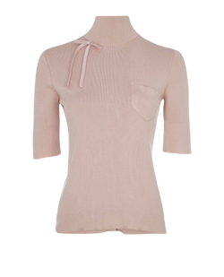 Prada High Neck Knit Top, Silk, Pink, UK8, 3*