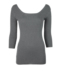 Prada Three Quarters Top, Wool, Grey, UK6, 3*