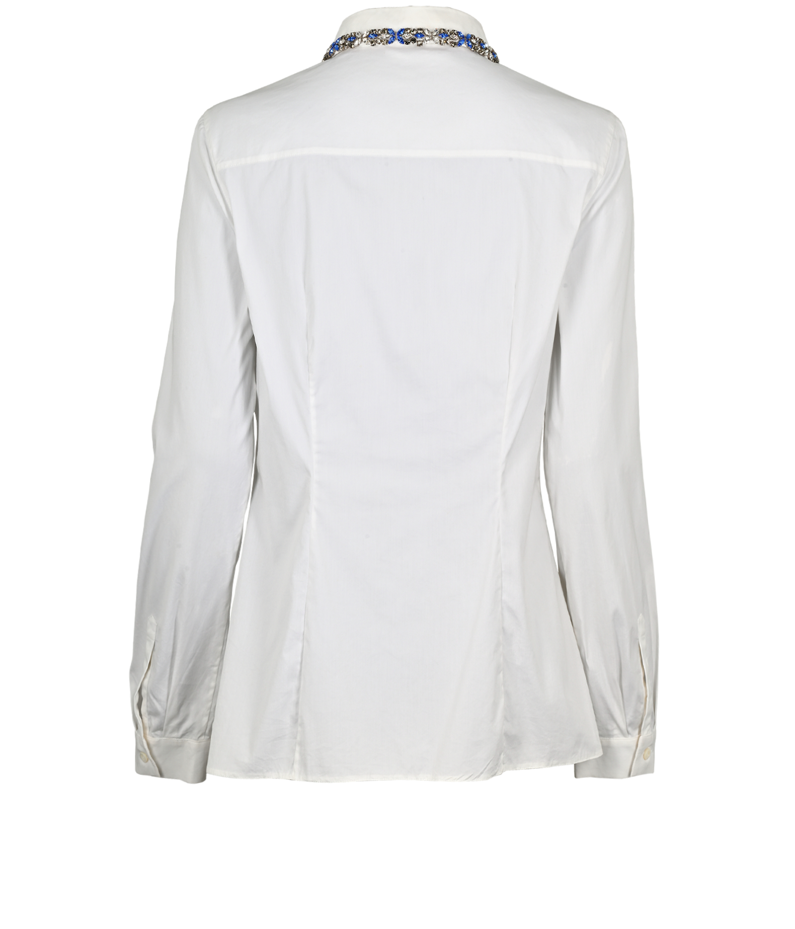 Prada Jewelled White Button Up Shirt, &pound;180, Clothing, White, Cotton, Back view