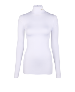 Prada Long Sleeve Turtle Neck Top, Polyester, White, UK 4, 3*