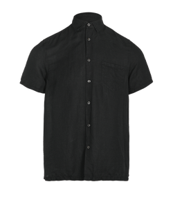 Prada Short Sleeve Shirt, Mens, Linen, Black, Sz M, 3*
