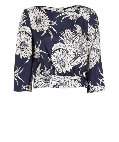 Prada Floral Tie-Waist Blouse, front view