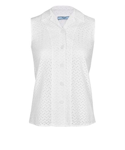 Prada Sleeveless Embroidered Blouse, front view