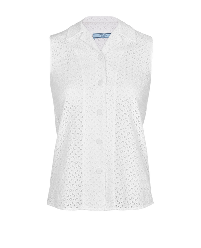 Prada Sleeveless Embroidered Blouse, front view