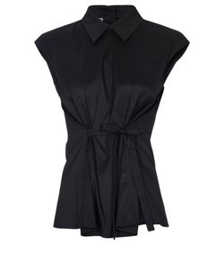 Prada Sleeveless Collar Top, Cotton, Black, UK10