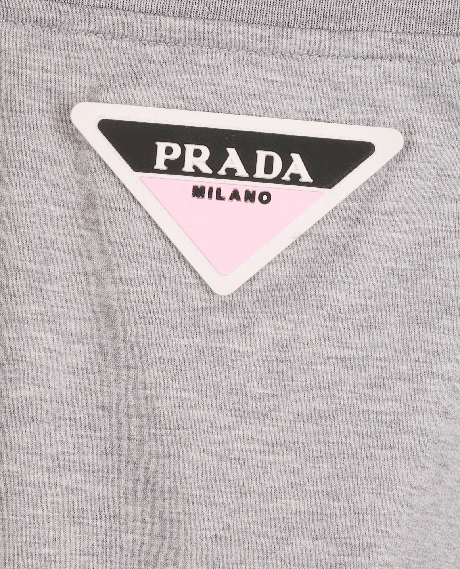 Prada Triangle Logo T-Shirt, &pound;90, Clothing, Grey, Cotton, Other view