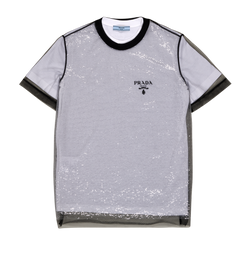 Prada Layered Logo T-Shirt, Polyamide, Multi, Sz XS, 2*