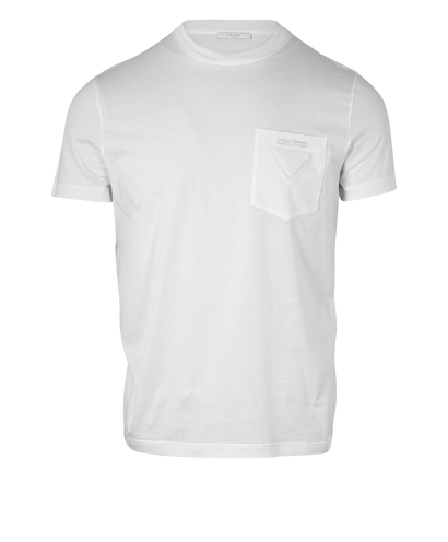 Prada Triangle Logo T-shirt, £150, Clothing, White, Cotton, Front view