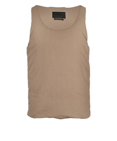 Prada Puffer Sleeveless Top, &pound;250, Clothing, Taupe, Cotton/Down Feathers, Front view