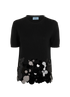 Prada Embellished Short-Sleeves Knit Top, &pound;180, Clothing, Black, Cashmere, Front view