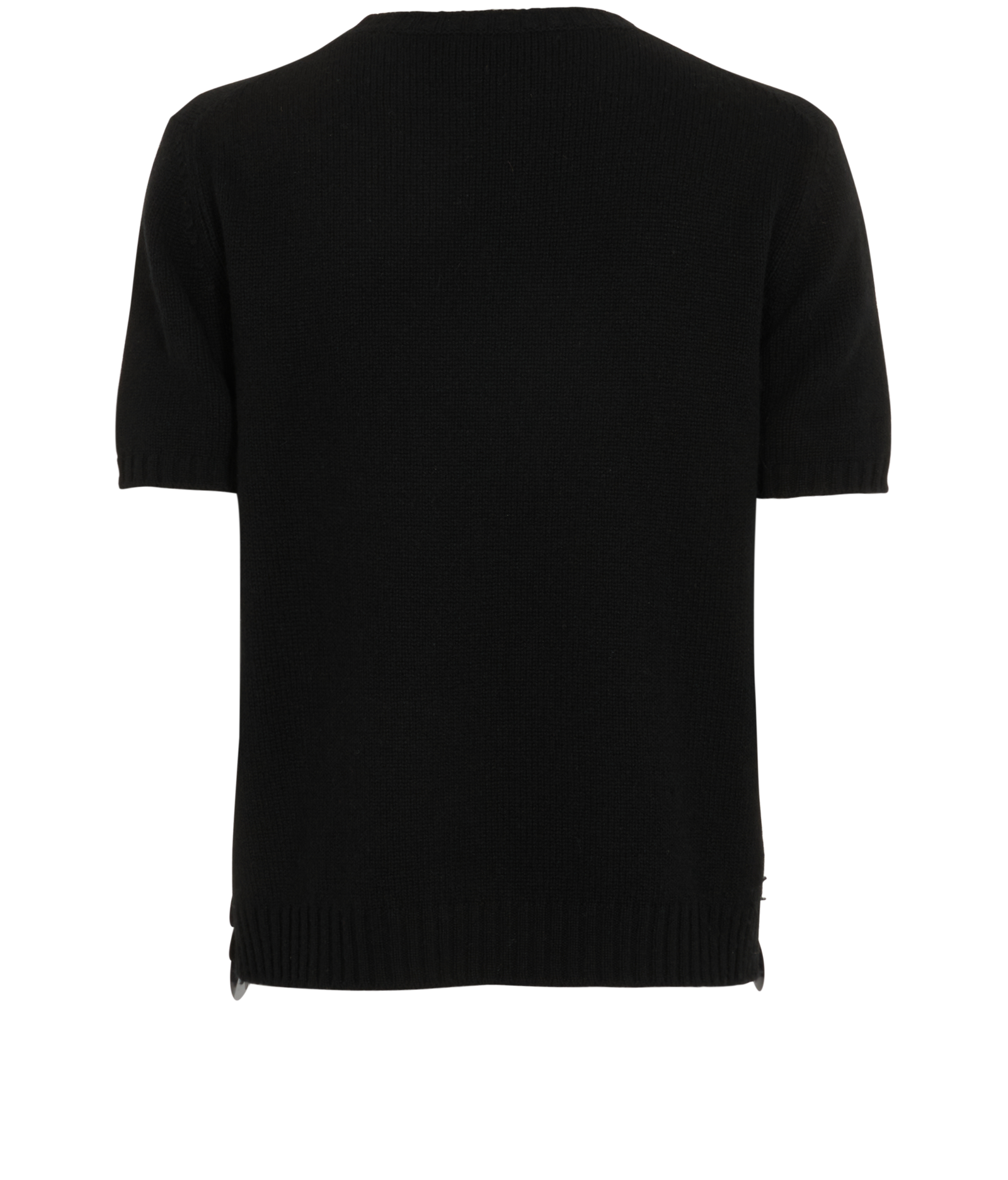 Prada Embellished Short-Sleeves Knit Top, &pound;180, Clothing, Black, Cashmere, Back view