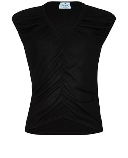 Prada Ruched Fine Knit Top, front view