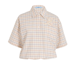 Prada Check Shirt, Cotton, Orange/Yellow, UK4, 3*