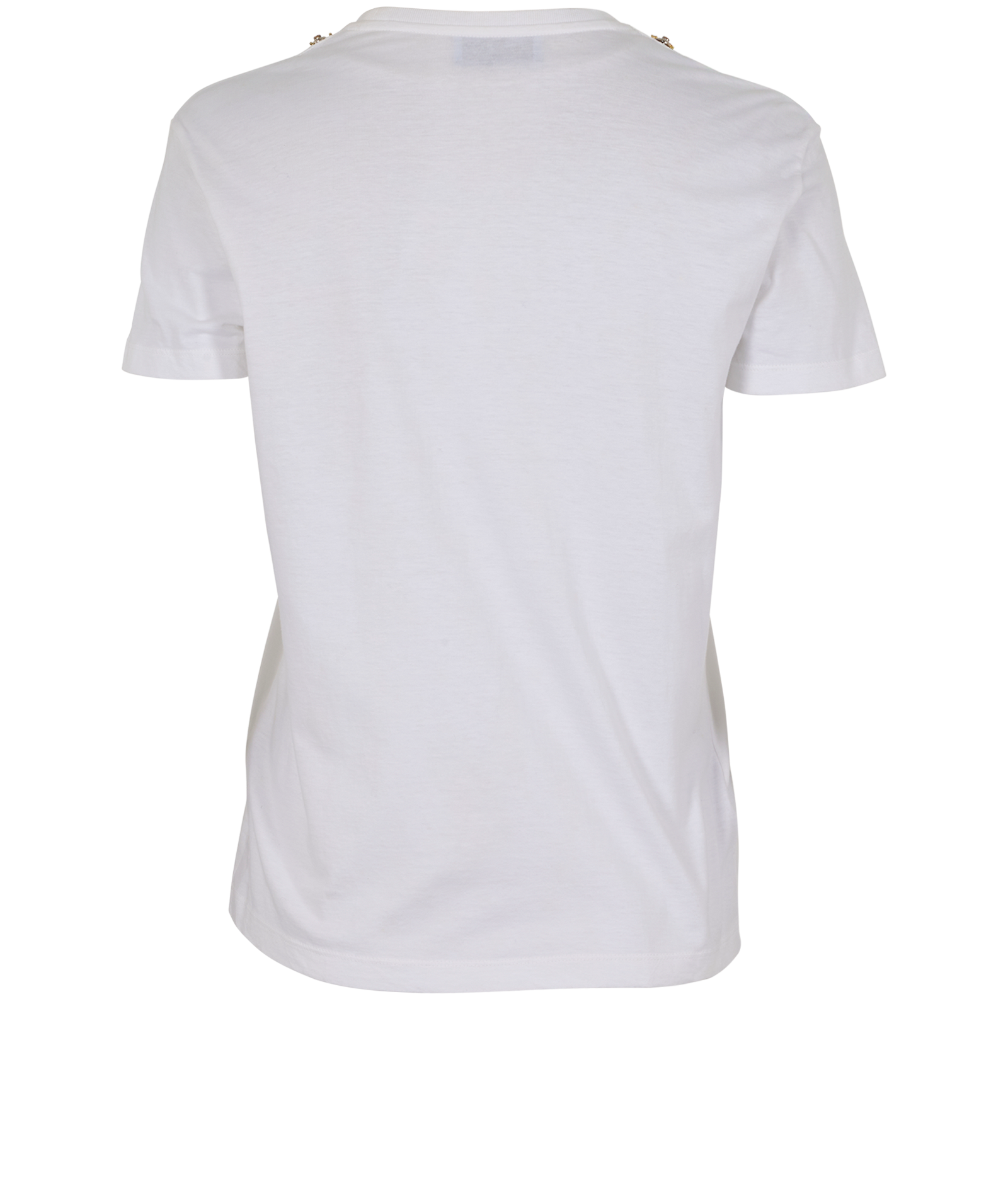 Prada Embellished Collar T-Shirt, &pound;140, Clothing, White, Cotton, Back view