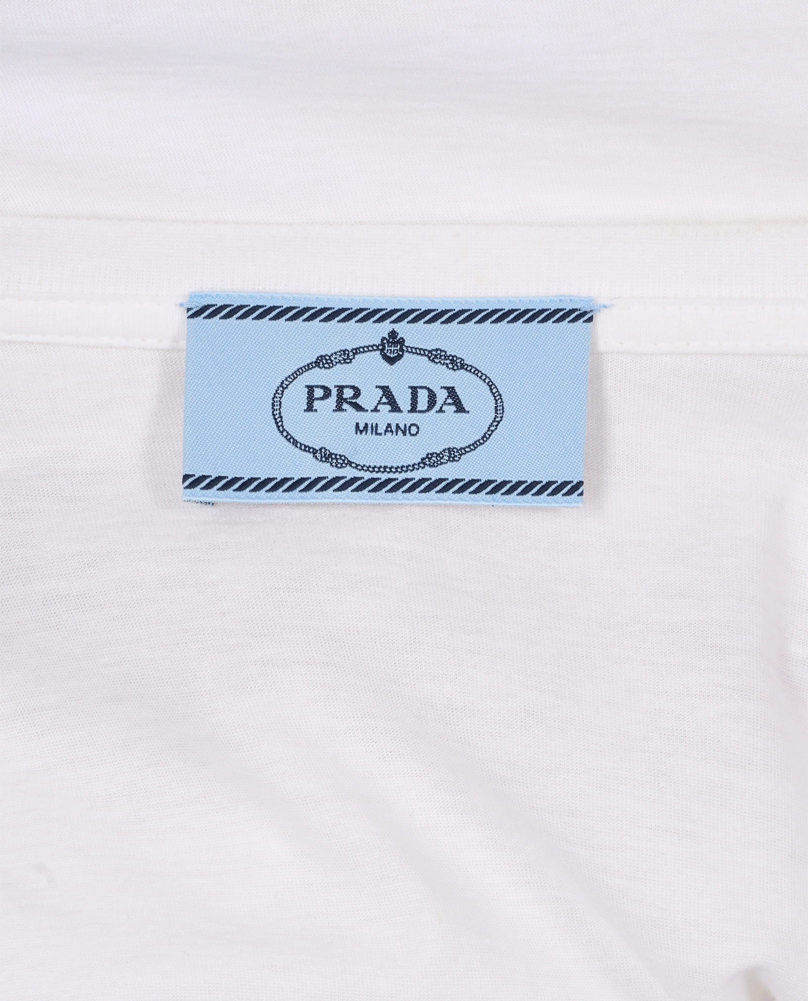 Prada Embellished Collar T-Shirt, &pound;140, Clothing, White, Cotton, Other view