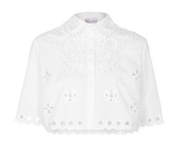 REDValentino Sangallo Embroidery Poplin Blouse, White, UK6, 3*, XY