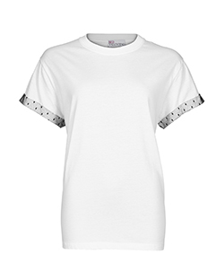 REDValentino Lace Trim T Shirt, Cotton, White, UK L