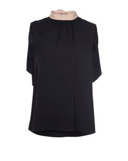 RED Valentino Bow Tie Top, Acetate, Black, UK6, 2*