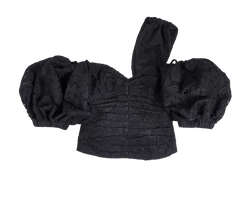 Self-Portrait Puffy Sleeve Top, Poly, Black, UK6, 2*