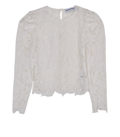 Self-Portrait Floral Long Sleeve Top, front view