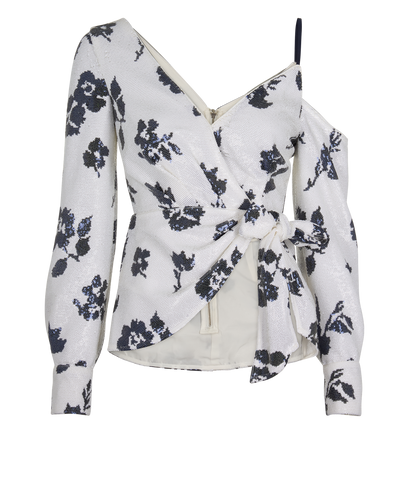 Self-Portrait Floral Wrap Top, front view