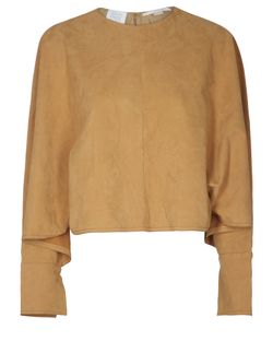 Stella McCartney Faux Leather Cropped Top, Polyamide, Camel, UK 6, 3*