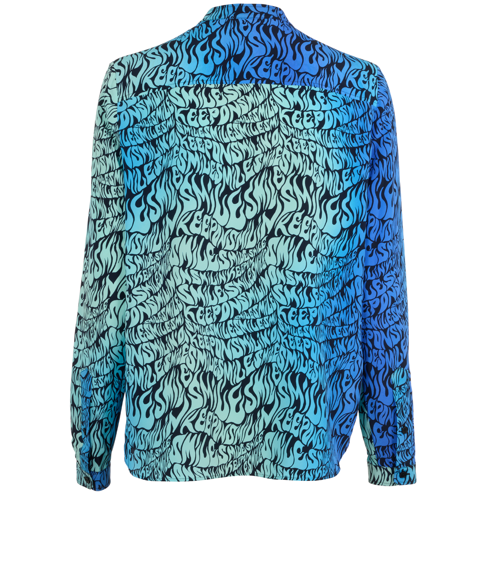 Stella McCartney Keep On Smiling Blouse, &pound;90, Clothing, Blue, Silk, Back view