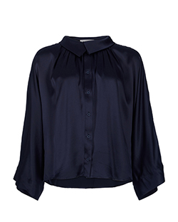 Stella McCartney Boxy Shirt, Silk, Navy, UK 14