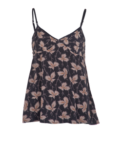 Stella McCartney Leaf Print Cami Top, Silk, Black, Sz M, 3*