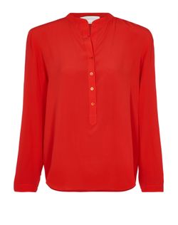 Stella McCartney Button Blouse, Silk, Red, UK10, 3*