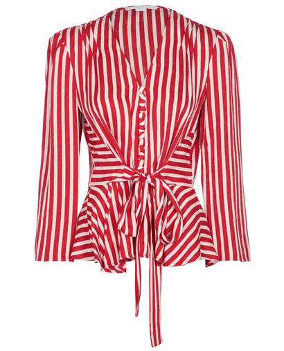 Stella Mccartney Striped Belted Blouse, front view