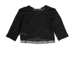 Stella McCartney Floral Lace Cropped Top, Poly, Black, Sz L, 3*