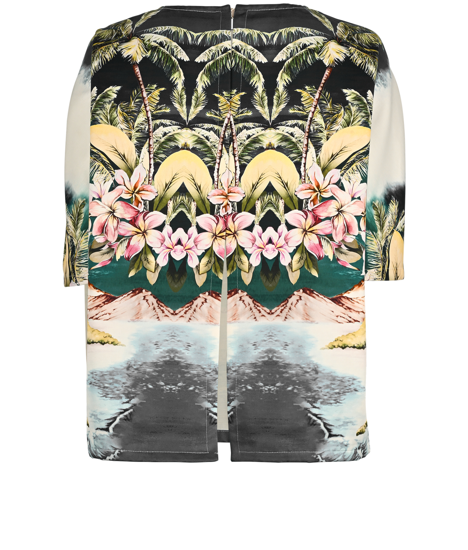 Stella McCartney Tropical Boxy Top, &pound;40, Clothing, Blue/Green, Cotton, Back view