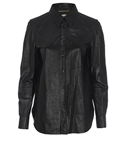 Saint Laurent Shirt, Leather, Black, 14, 3