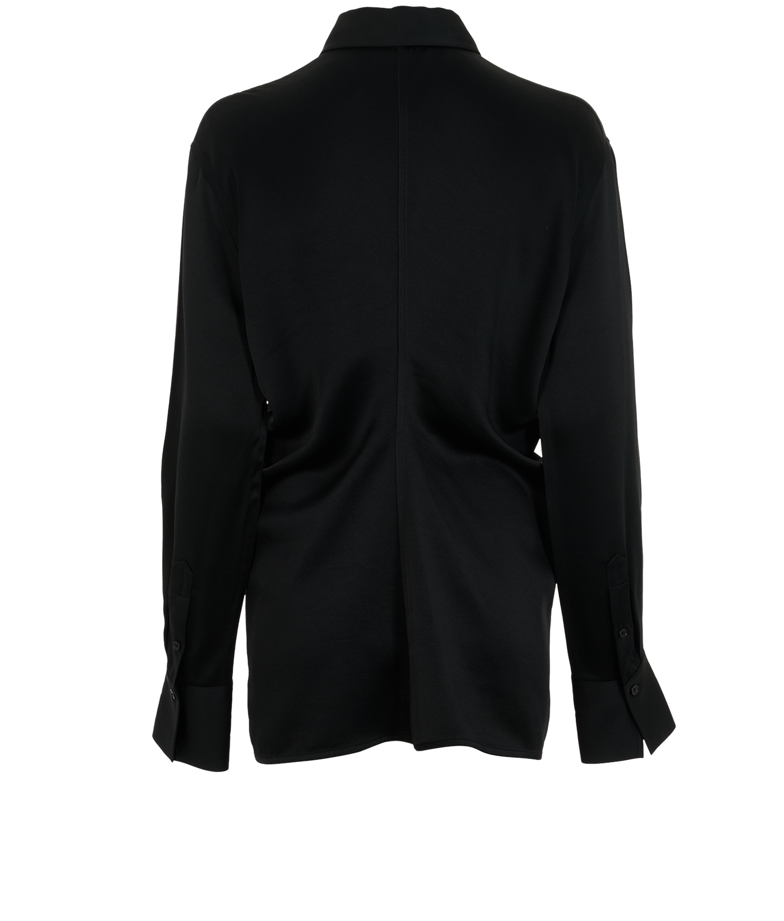 Toteme Slouch Satin Shirt, &pound;110, Clothing, Black, Viscose, Back view