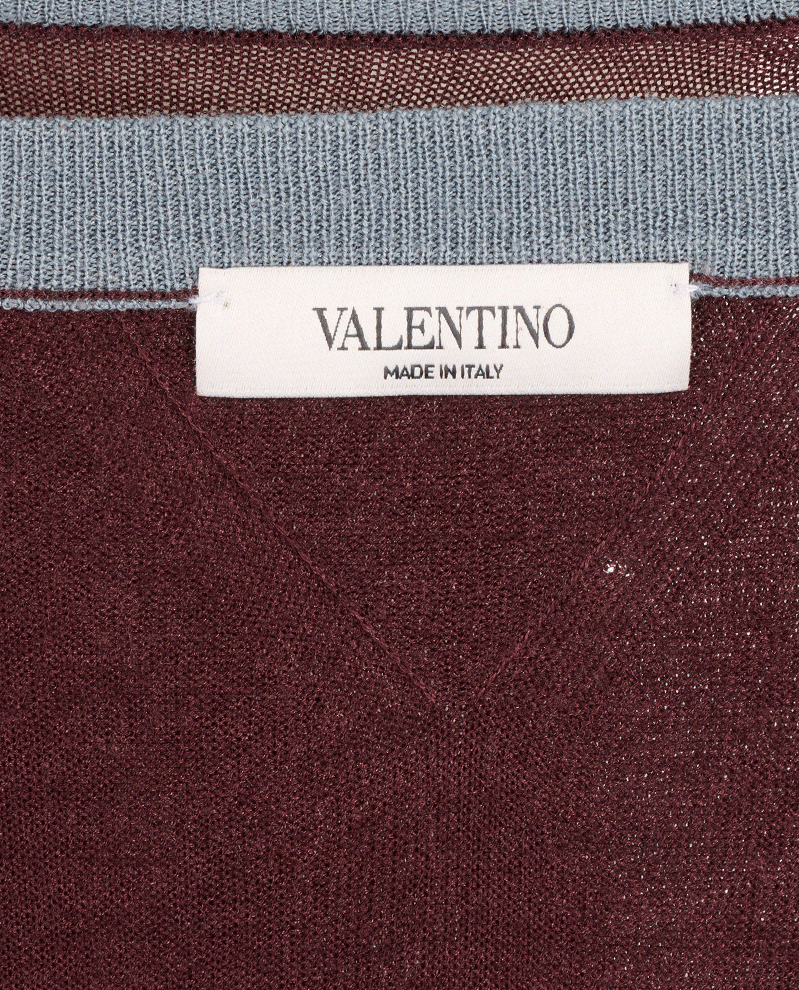 Valentino Crew Neck Knit Mens Top, &pound;150, Clothing, Blue/Burgundy, Wool, Other view