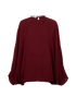 Valentino Gathered Blouse, &pound;210, Clothing, Burgundy, Silk, Front view