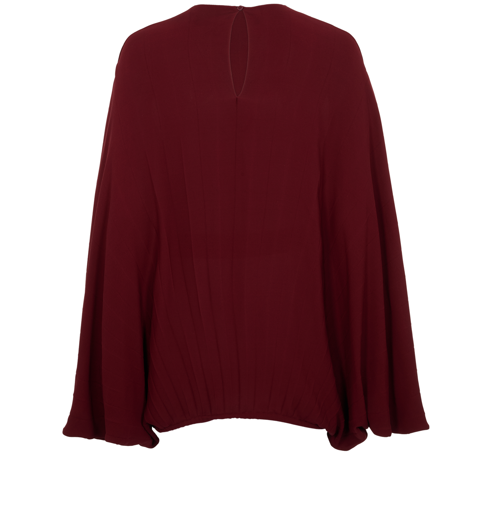 Valentino Gathered Blouse, &pound;210, Clothing, Burgundy, Silk, Back view